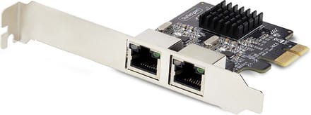 StarTech.com 2-Port Gigabit PCIe Ethernet Adapter Kaart, 1Gbps PCIe Netwerkkaart, 10/100/1000Mbps PCI Express NIC, Dual Realtek RTL8111H, Windows en Linux, TAA