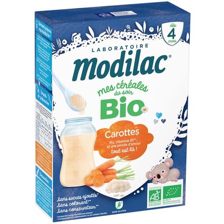 Modilac Mes Céréales du Soir Bio Vanaf 4 Maanden Wortelen 250 g