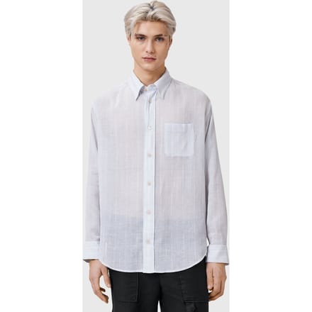 AllSaints Holme Ls Shirt Willow Blue Taglia: M | Camicie Casual Outlet | Uomo | Blu
