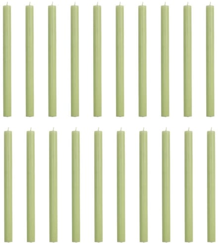 RUSTIK LYS DINERKAARS FROSTED GREEN 2.1 x 30 cm doos van 20