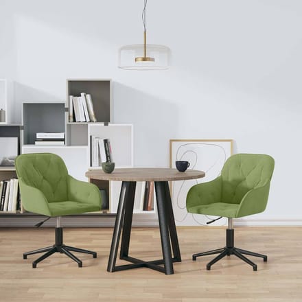 vidaXL - Eetkamerstoelen - draaibaar - 2 - st - fluweel - lichtgroen