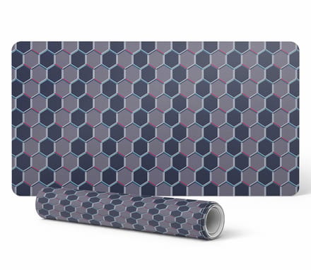 Vinyl bureauonderlegger met stijlvolle zeshoekige rasterprint 120x60 cm