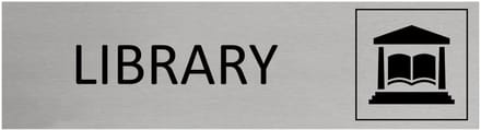 CombiCraft Aluminium deurbordje Library 165x45mm met tape - per stuk