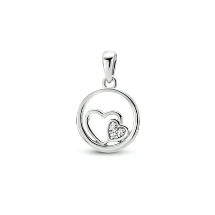 zilver gerhodineerd hanger hartjes zirkonia 1335269