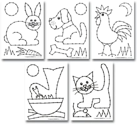 Stammetjes - Borduurkaarten voor kinderen - Dieren - 30 stuks