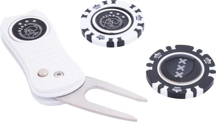 Ajax Golf Gift Set - Pitchfork Met 2 Ball Markers met Ajax logo