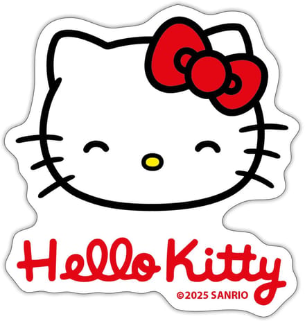 Hello Kitty Lacht Met Hello Kitty-Letters Sticker Maat S (max. 10 x 10cm)