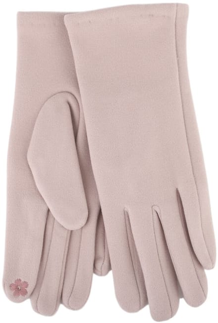 Stevige faux suede dames handschoenen Kerstin-touchscreenfunctie-effen roze pink