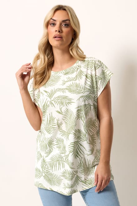 Yours 3 Pack Groene Tshirts Met Palm En Zebraprint Size 54-56