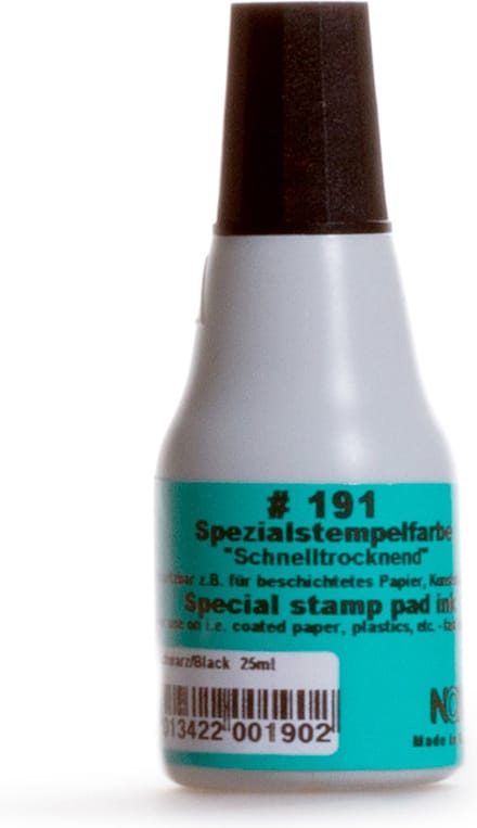 Sneldrogend Universeel Stempelinkt | Zwart | Noris #191 | 25ml