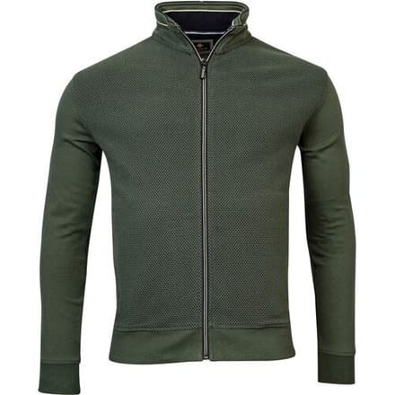 Baileys Vest Front Back Two-Tone Jacqaurd Sweat Cardigan Zip Donker Groen / male