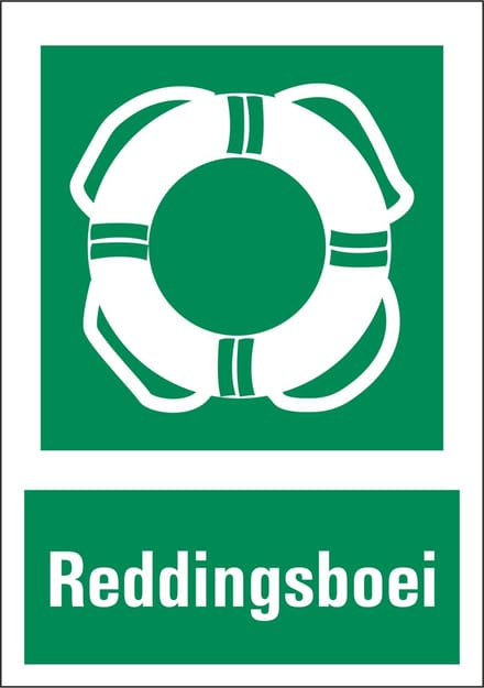 Reddingsboei sticker met tekst 210 x 297 mm