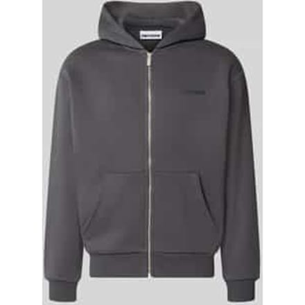 relaxed fit sweatjack van katoenmix met labeldetail