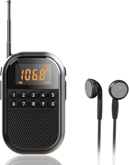 Draagbare AM/FM Radio - Digitale Mini Radio met Bluetooth en Hoofdtelefoon