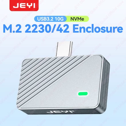 JEYI 2242 2230 M.2 NVMe Direct-attach SSD-behuizing, USB 3.2 10 Gbps Directe USB-C-stekker Aluminium M2-behuizing Ondersteunt UASP TRIM i9-2242L