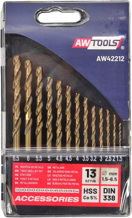 Awtools AW42212 - Kobalt Metaalboor Set - 13 stuks - HSS-Co