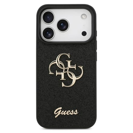Guess Back Cover - iPhone 17 Pro Max - Zwart - Slanke, schokbestendige randen - Stijlvolle glitterdesign