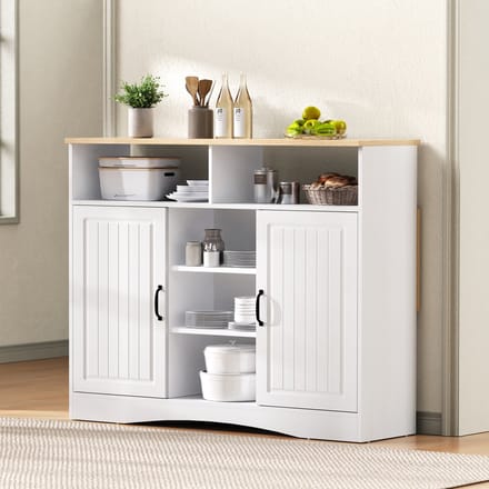 Clruro Mobiel Keukeneiland - Uitschuifbaar Werkblad + Stoelen + Opbergruimte - Vrijstaand - MDF - Wit
