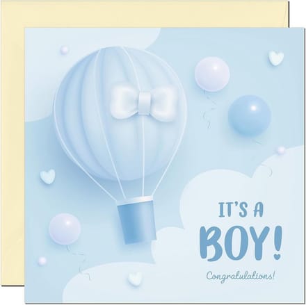Babykaart Gefeliciteerd met je Jongen - Semi-Glanzend met Luxe Envelop