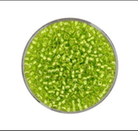 9660-574 Jap. Miyukirocailles - 2,2mm - silverlined light olivine - 12 gram