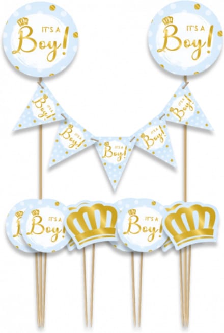 Paperdreams - Taartdecoratie set It's a boy - 9 stuks