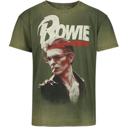 Bowie, David T-shirt - Smoking - S tot 3XL - voor Mannen - groen