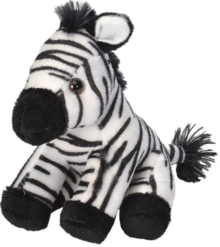 Wild Republic pluche knuffel Zebra - 13 cm - knuffeldier - Savanne dier