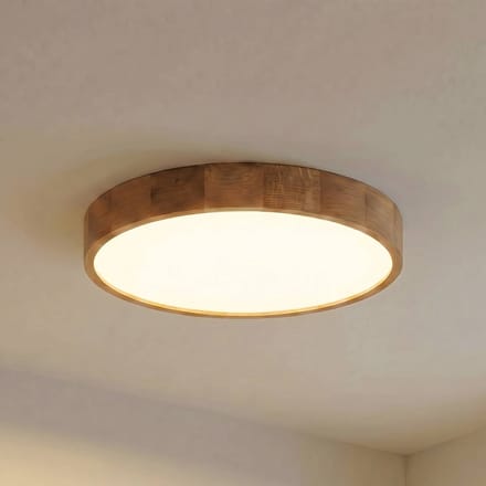 TEMAR LIGHTING Cleo plafondlamp, Ø 57,5 cm, 5-lamps, eikenhout, E27