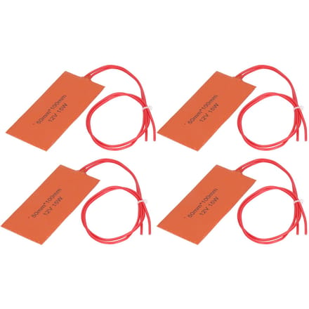 4PCS Coussin Chauffant en Caoutchouc Silicone Tapis Chauffant Flexible pour Couverture Électrique Bidon d'Huile 12V 15W