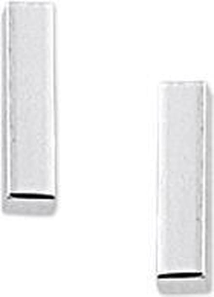 Oorknoppen Balkje Zilver Gerhodineerd Glanzend 8 mm x 2 mm