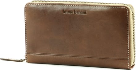 bruno banani Leren Portemonnee Zip Around Wallet Brown Bruine