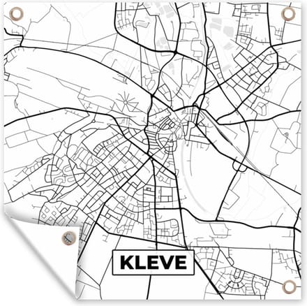 Tuindoek Stadskaart - Kaart - Kleve - Plattegrond - 100x100 cm