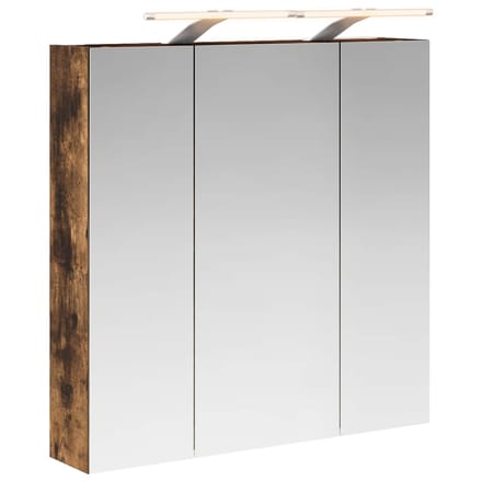 vidaXL - Badkamerspiegelkast - Rook - Eiken - 70 - x - 14,5 - x - 70 - cm - Bewerkt - hout