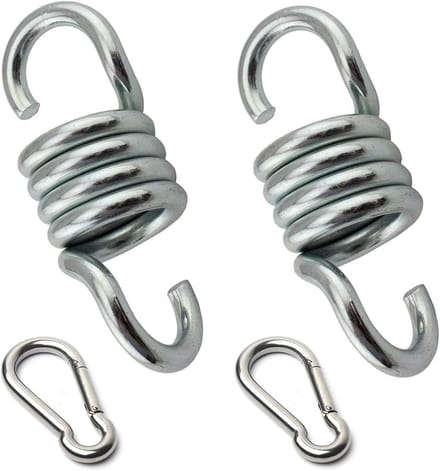 Hangmat Stoel Veer - Schommelveer Ophanging - Stoel Ophangen - Zware Staalconstructie - 108 mm - Zilver