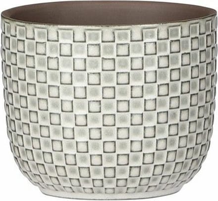 Mica Decorations Plantenpot - wit - keramiek - D11xH9 cm - bloempot
