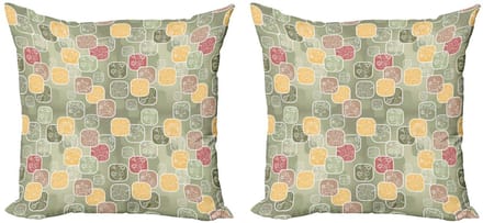 ABAKUHAUS Kussenhoes – Geometrische Vierkanten – 40x40 cm – Multicolor