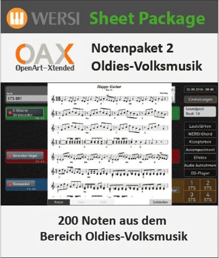 Wersi SONIC OAX Sheet Music 2 - German Oldies and Folkmusic - Activation Key - Orgel software