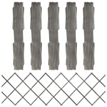 vidaXL - Tuinlatwerken - 5 - st - 180x60 - cm - massief - vurenhout - grijs
