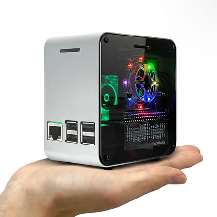 Aluminium Behuizing voor Raspberry Pi 3 met Stille Koelventilator en Sfeerverlichting
