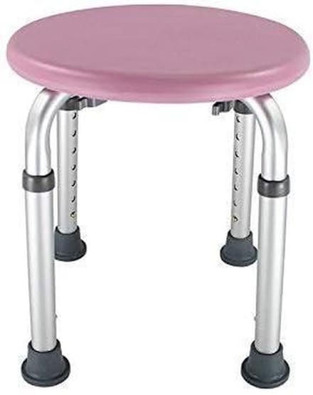 Badstoel Rond - Douchekruk Ouderen - Veilig Douchen - Opvouwbaar Aluminium Frame - Verstelbaar - Roze