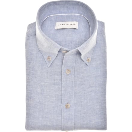 John Miller Overhemd Slim Fit  Blauw 5142705