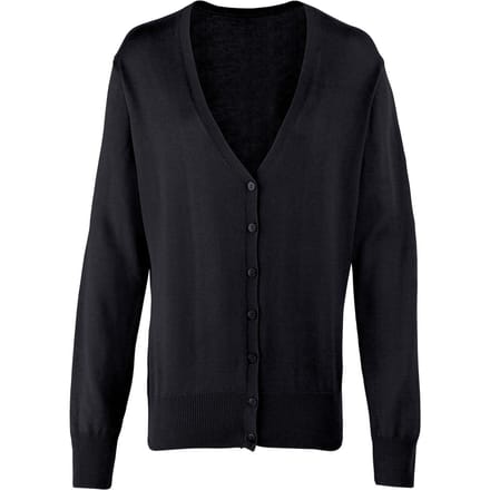 Premier Dames/Dames Katoen Acryl V Hals Vest (Zwart)