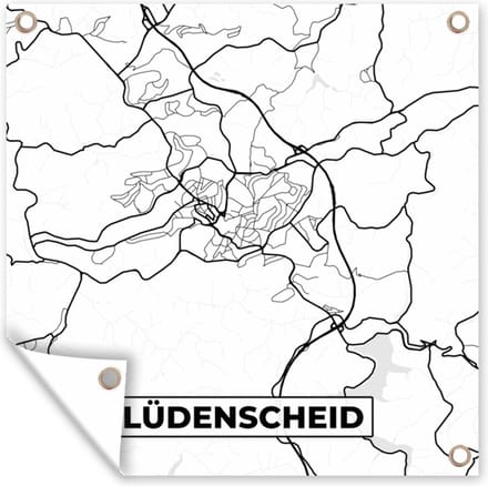 Tuindoek Lüdenscheid - Plattegrond - Kaart - Stadskaart - 100x100 cm