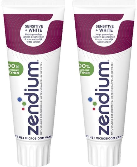 Zendium Tandpasta - Sensitive+White - met 100% natuurlijke enzymen - 2 x 75 ml