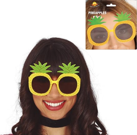 Guirca Carnaval/verkleed party bril Ananas - 2x - Tropisch/Hawaii thema - plastic - volwassenen