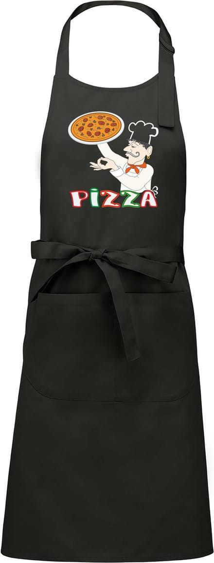 Luxe keukenschort - Pizza - Chique grijs