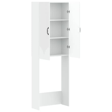 vidaXL - Toiletkast - HOORN - Wit - 66 - x - 25,5 - x - 190 - cm - Bewerkt - hout