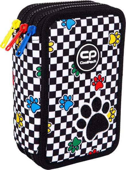 CoolPack - Pennenzak - Pennenetui - pennenetui met accessoires - 3 vakken - Zwart en wit