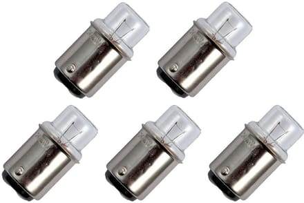 Signaallamp Ba15d 24V 2W - 83 mAh - 5 stuks - T14 Gloeilamp Ø14mm - 30mm - 2500K - Dimbaar