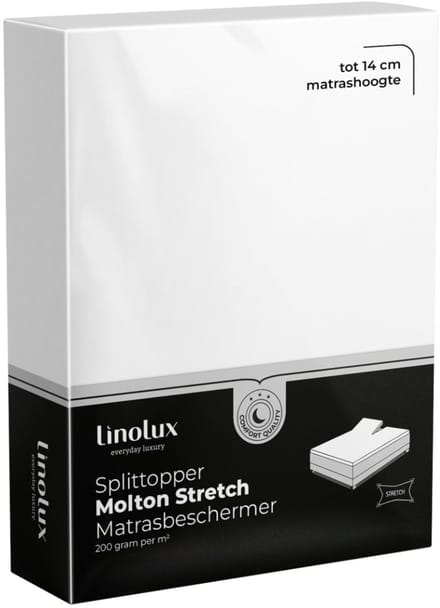 Linolux Molton Splittopper Hoeslaken Stretch Basic 160x200 -180x200